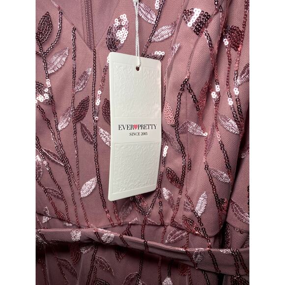 Ever Pretty - NWT - Sparkly Pink Sequin Long Formal Dress - Picture 4 of 12